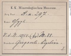 Etiketten zu Gips (NHMW-MIN-Aa297)
